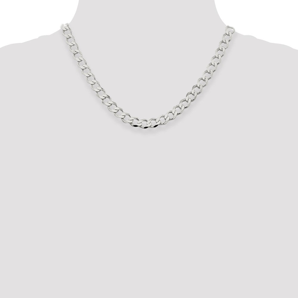 Buy Stylish Sterling Silver 8.1mm Semi-Solid Flat Curb Link Chain - Affordable Elegance
