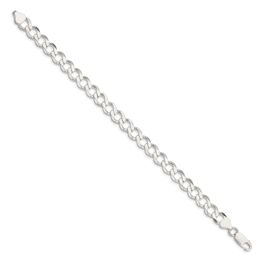 Buy Stylish 8.1mm Sterling Silver Semi-Solid Flat Curb Link Chain - Luxury Value