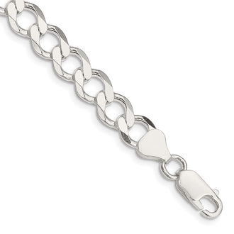 Buy Stylish 8.1mm Sterling Silver Semi-Solid Flat Curb Link Chain - Luxury Value
