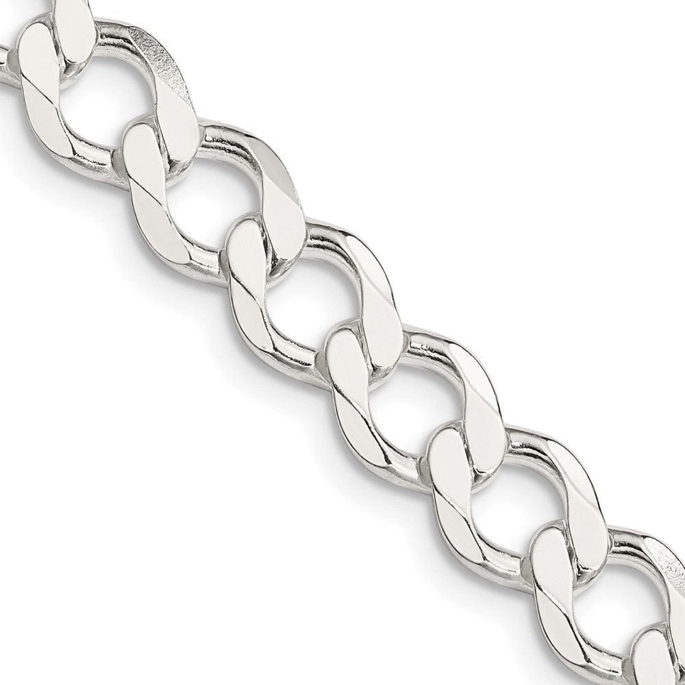 High-Quality Sterling Silver 8.1mm Semi-Solid Curb Link Chain - Stylish Value