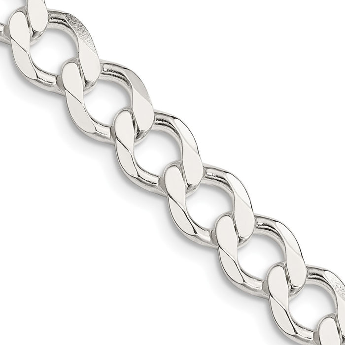 High-Quality Sterling Silver 8.1mm Semi-Solid Curb Link Chain - Stylish Value-1
