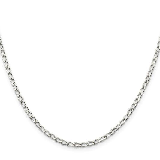 Buy Stylish Sterling Silver 2.8mm Elongated Open Link Chain - Affordable Luxury