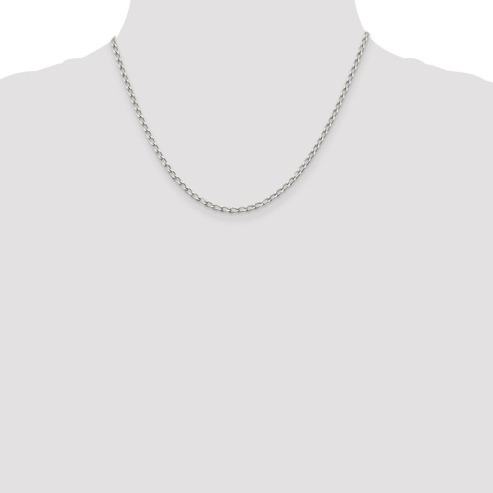 Buy Stylish Sterling Silver 2.8mm Elongated Open Link Chain - Affordable Luxury