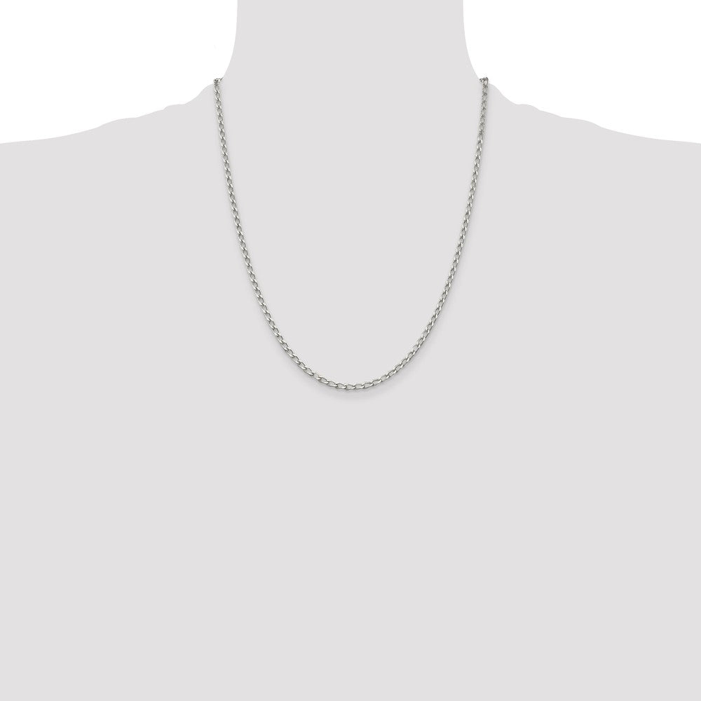 Buy Stylish 2.8mm Sterling Silver Elongated Open Link Chain - Affordable Luxury