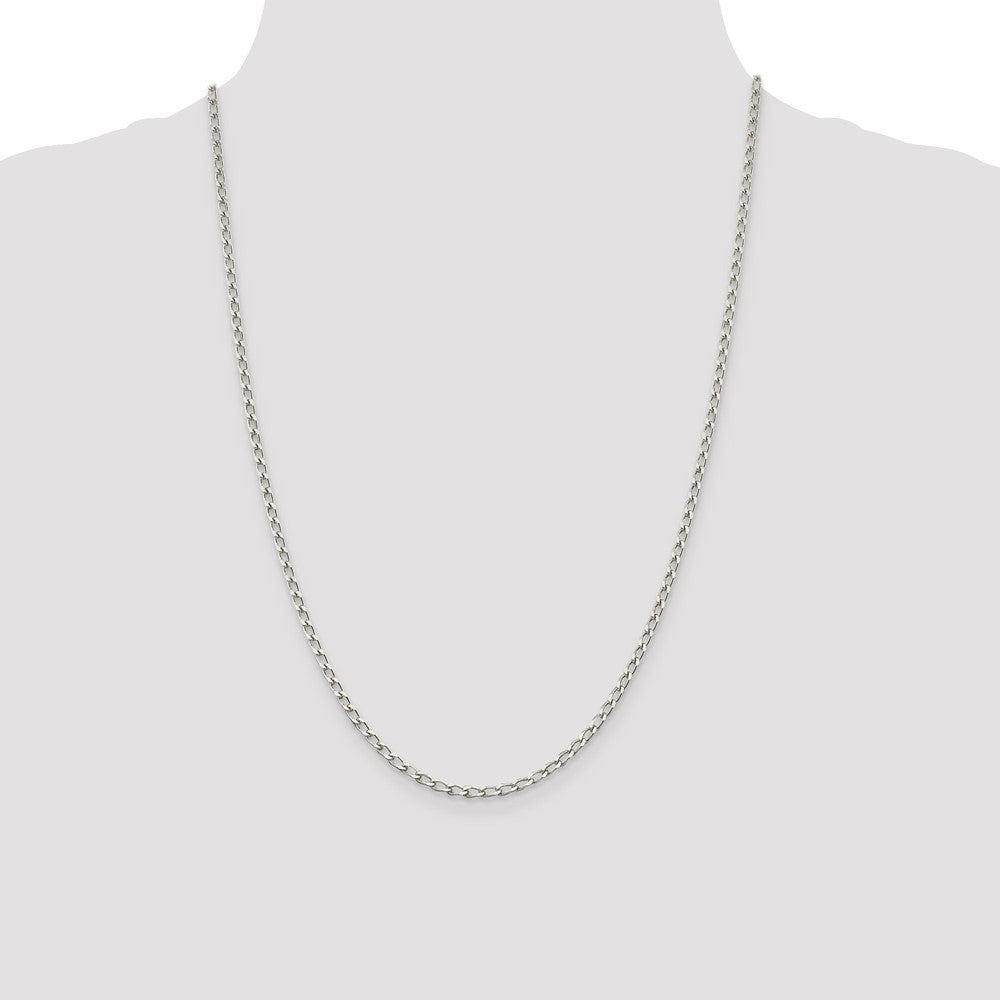 Buy Stylish 2.8mm Sterling Silver Elongated Open Link Chain - Luxury Value!