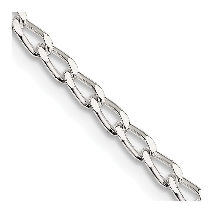 Buy Stylish 2.8mm Sterling Silver Elongated Open Link Chain - Affordable Luxury-1