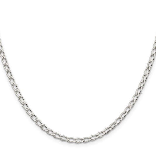 Designer Sterling Silver 3.2mm Elongated Open Link Chain - Affordable Luxury!