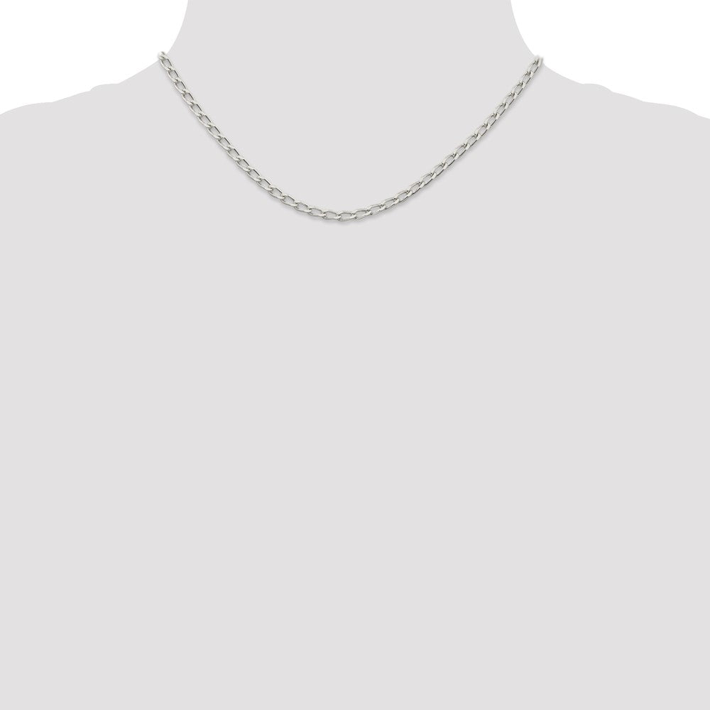 Designer Sterling Silver 3.2mm Elongated Open Link Chain - Affordable Luxury!