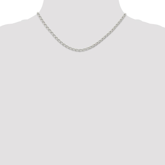 Designer Sterling Silver 3.2mm Elongated Open Link Chain - Affordable Luxury!-4