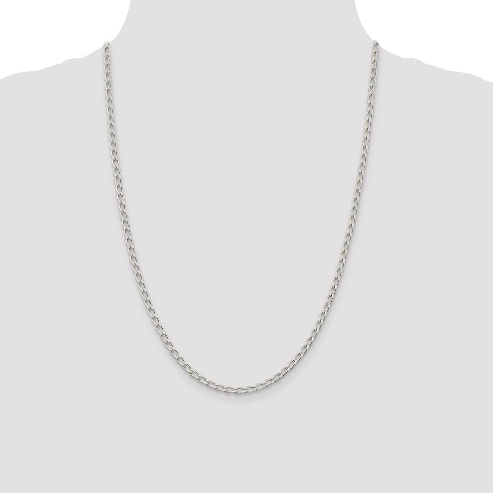 Buy Stylish 3.2mm Elongated Open Link Chain in High-Quality Sterling Silver