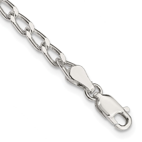 Sterling Silver 3.2mm Elongated Open Link Anklet Chain