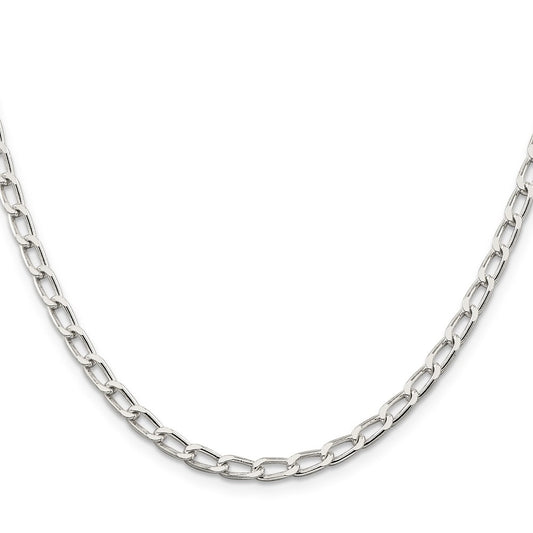 Buy Stylish 4.3mm Sterling Silver Elongated Open Link Chain - Affordable Luxury