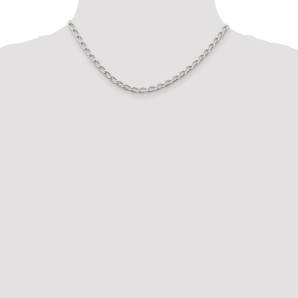 Buy Stylish 4.3mm Sterling Silver Elongated Open Link Chain - Affordable Luxury
