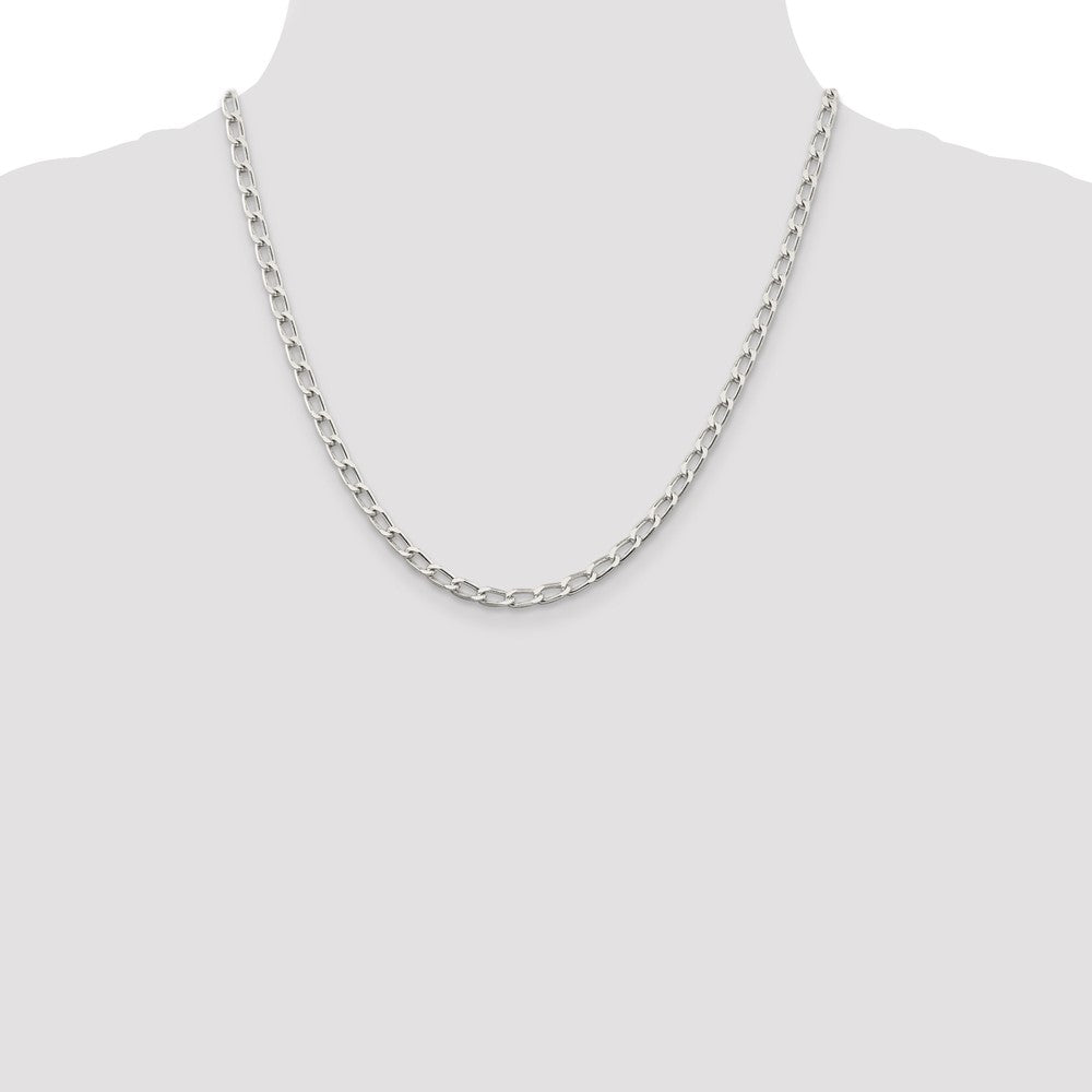 Buy Stylish 4.3mm Sterling Silver Elongated Open Link Chain - Affordable Luxury