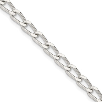 Buy Stylish 4.3mm Sterling Silver Elongated Open Link Chain - Affordable Luxury