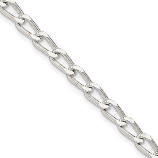 Buy Stylish 4.3mm Sterling Silver Elongated Open Link Chain - Affordable Luxury