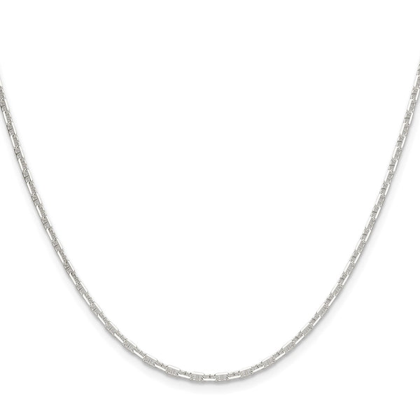 2mm Polished Sterling Silver Mariner Link Chain