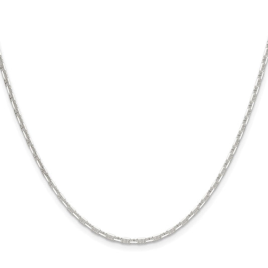 High-quality 2mm Polished Sterling Silver Mariner Link Chain - Stylish Finish