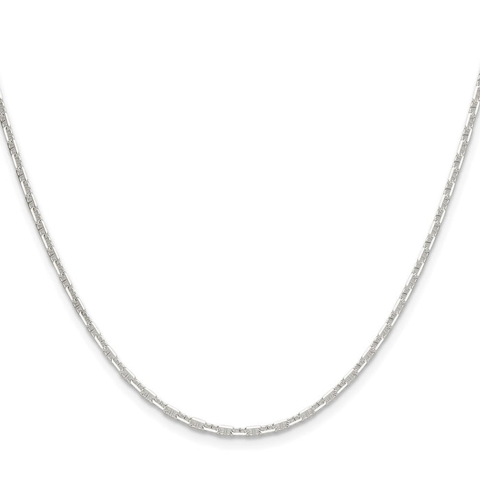 High-quality 2mm Polished Sterling Silver Mariner Link Chain - Stylish Finish-2