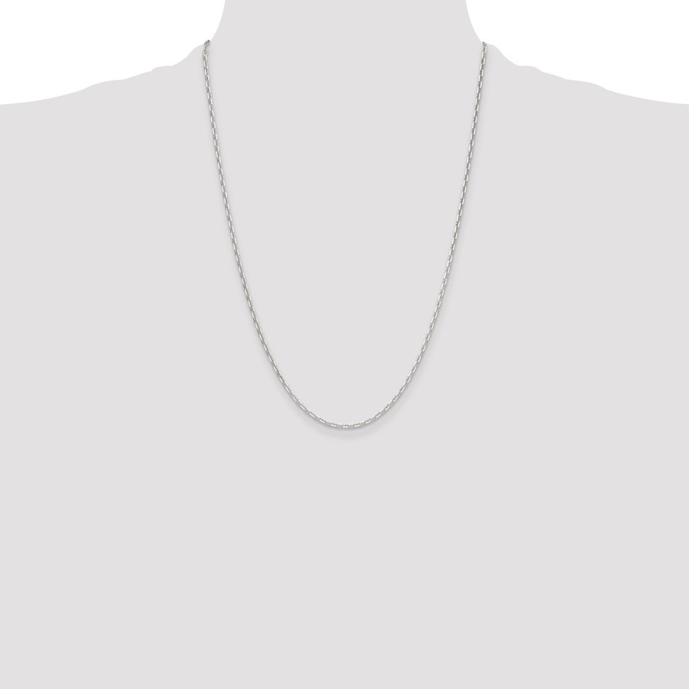 High-quality 2mm Polished Sterling Silver Mariner Link Chain - Stylish Finish
