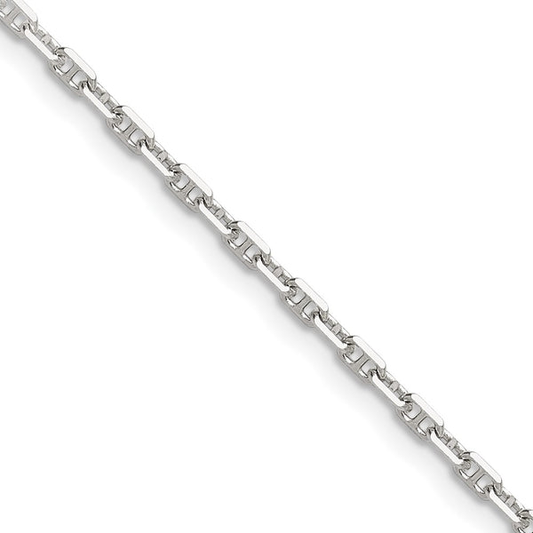 2mm Polished Sterling Silver Mariner Link Chain