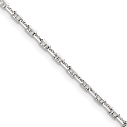 High-quality 2mm Polished Sterling Silver Mariner Link Chain - Stylish Finish