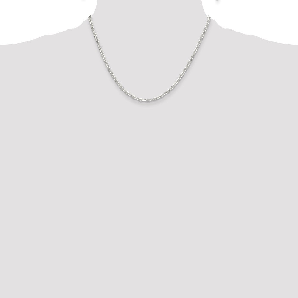 Buy Stylish 3mm Polished Sterling Silver Mariner Link Chain - Diamond Cut Finish