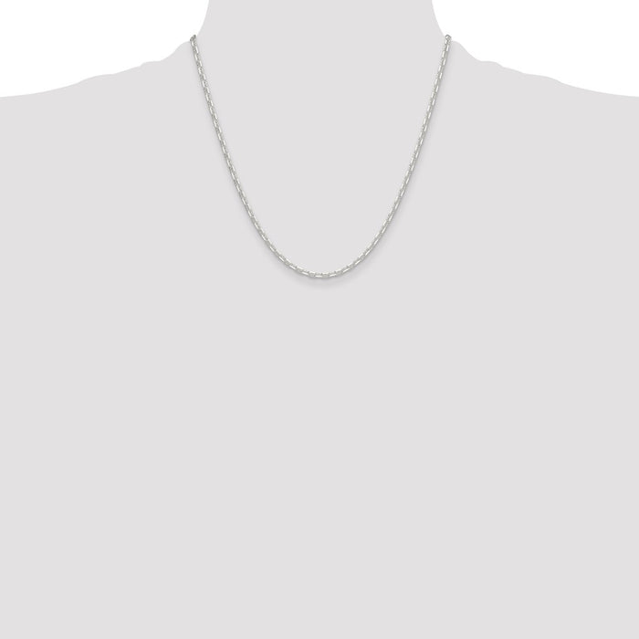 Buy Stylish 3mm Polished Sterling Silver Mariner Link Chain - Affordable Price!-4