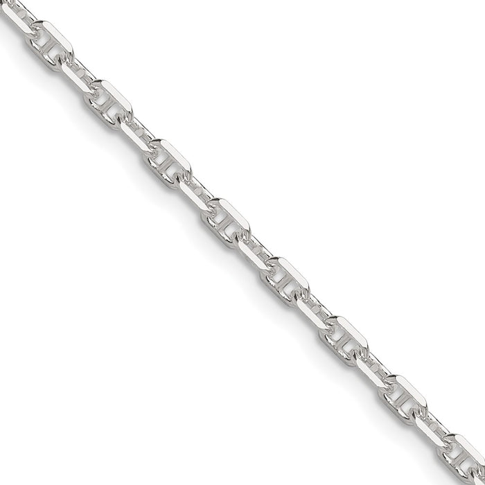 Buy Stylish 3mm Polished Sterling Silver Mariner Link Chain - Diamond Cut Finish-1