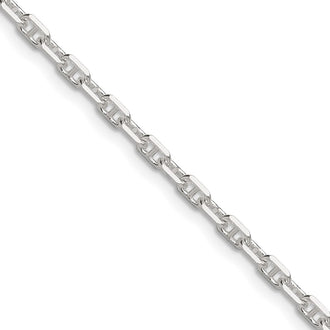 High-Quality 3mm Polished Sterling Silver Mariner Link Chain - Stylish Value!