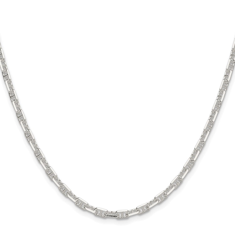 Exclusive Polished Sterling Silver 3.75mm Diamond-Cut Mariner Link Chain