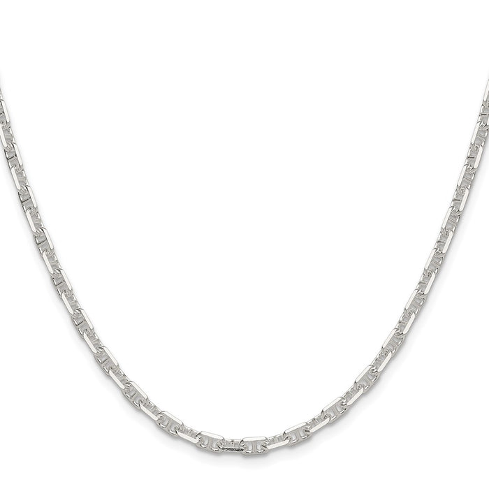 High-Quality Polished Sterling Silver 3.75mm Mariner Link Chain - Stylish Value!-2