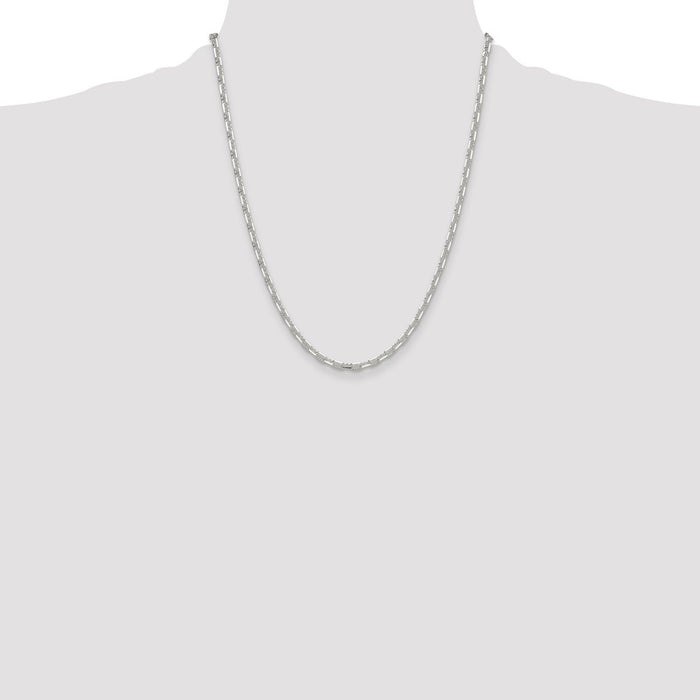 Exclusive Polished Sterling Silver 3.75mm Diamond-Cut Mariner Link Chain-4