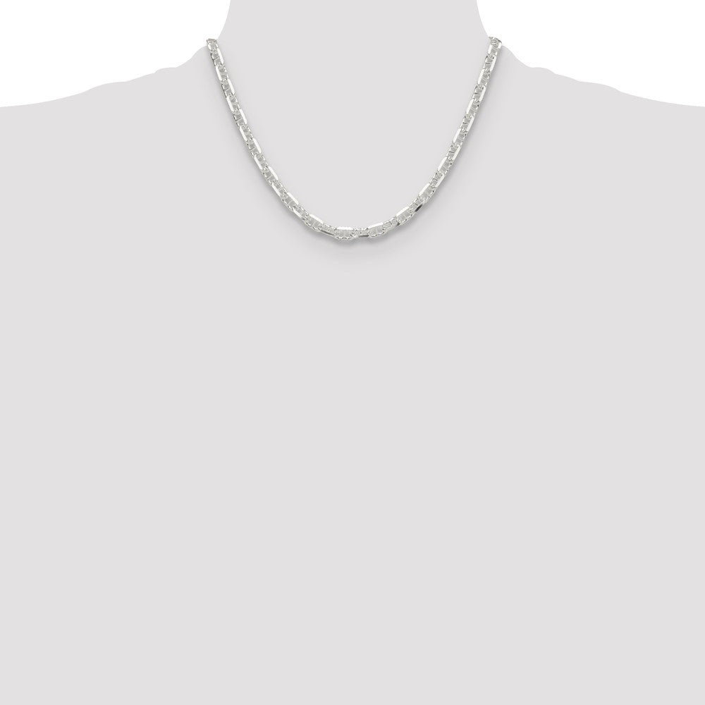 Exclusive Polished Sterling Silver 5.5mm Mariner Link Chain - Stylish Design