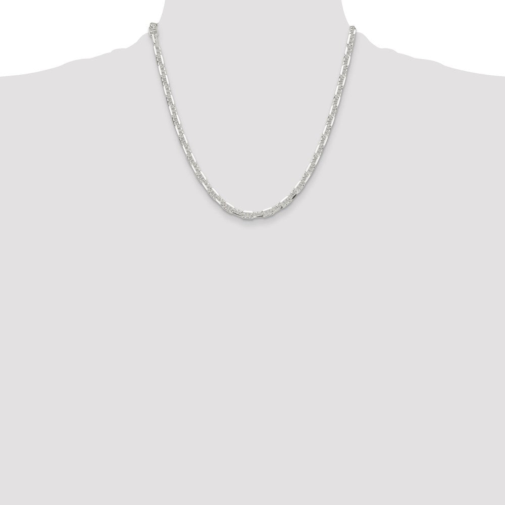 Exclusive Polished Sterling Silver 5.5mm Mariner Link Chain - Luxury Style