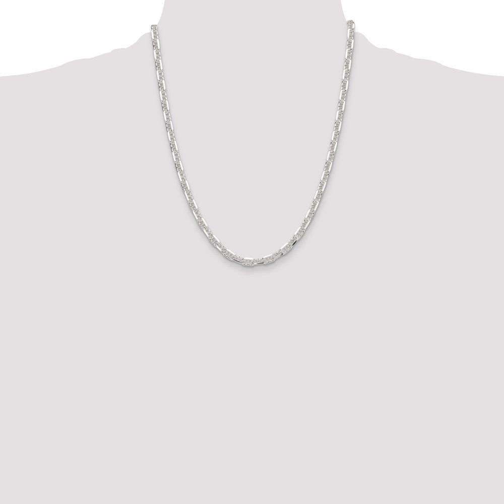 Buy Stylish 5.5mm Polished Sterling Silver Mariner Link Chain - Luxury Finish