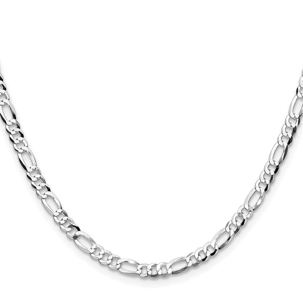 4.0mm Flat Figaro Chain in Sterling Silver - Lightweight