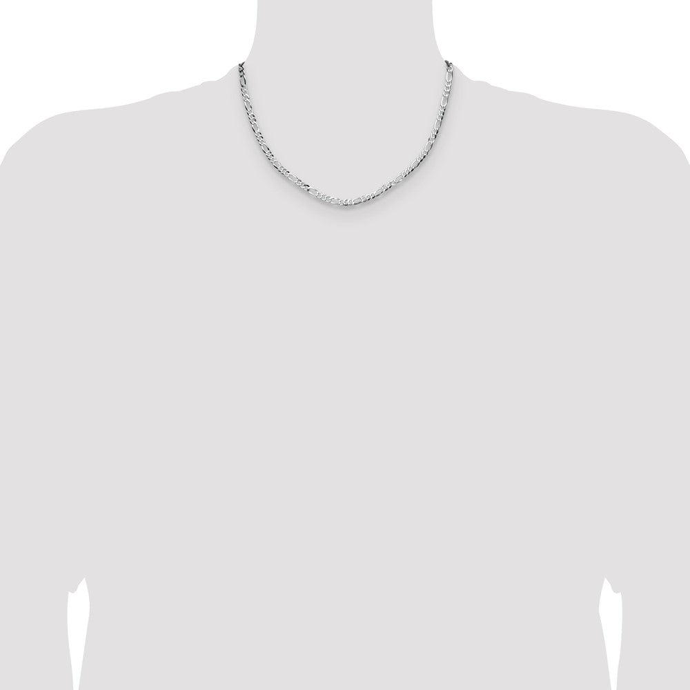 Exclusive 4.0mm Lightweight Sterling Silver Flat Figaro Chain - Stylish Value