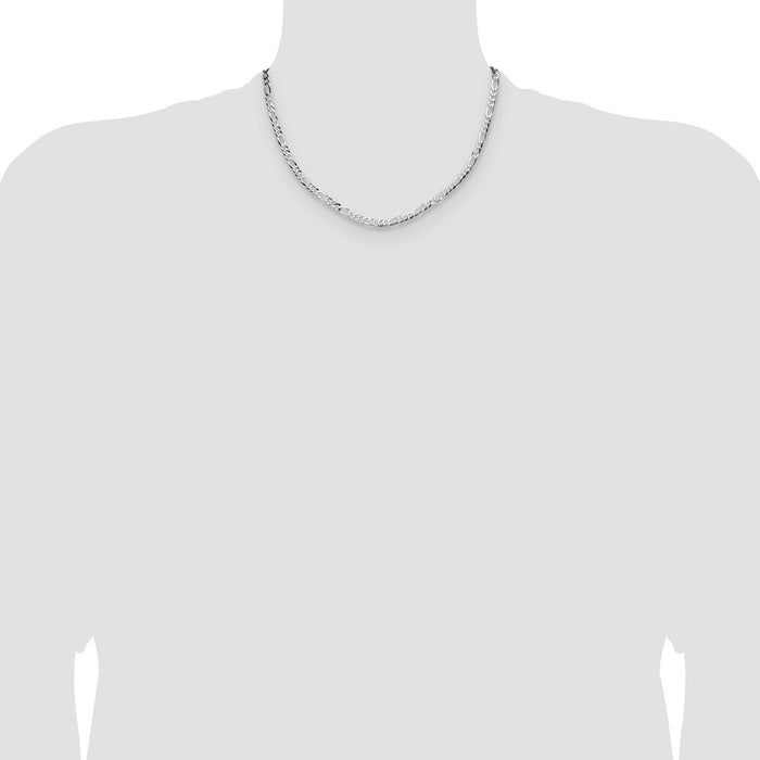 Exclusive 4.0mm Lightweight Sterling Silver Flat Figaro Chain - Stylish Value-4