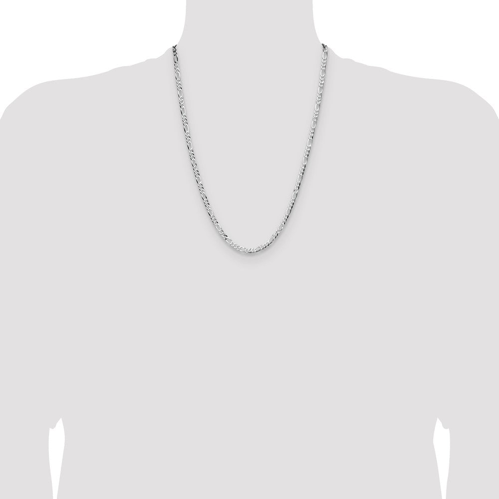 High-Quality 4.0mm Sterling Silver Flat Figaro Chain - Stylish & Affordable!