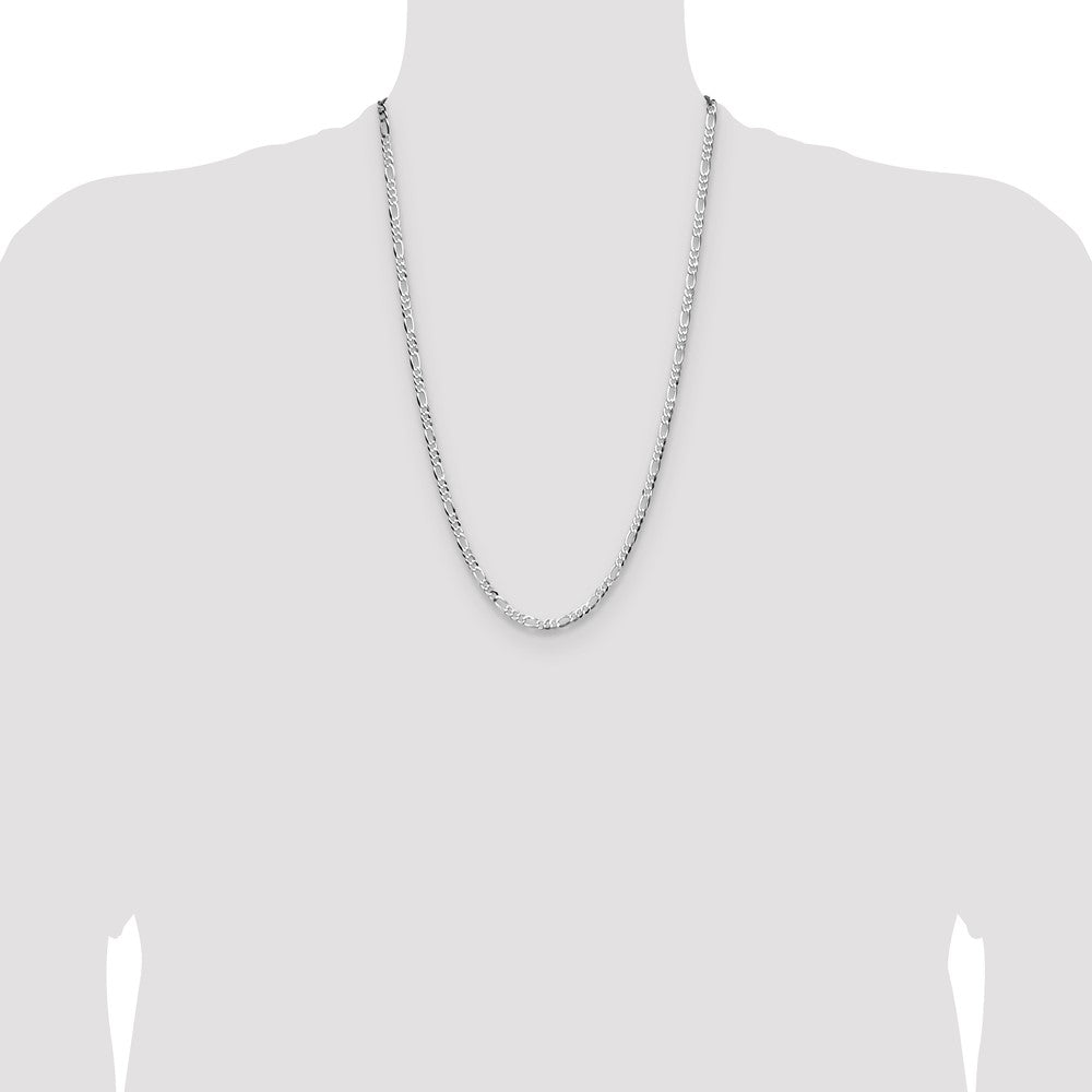 Buy Stylish 4.0mm Lightweight Sterling Silver Flat Figaro Chain - Affordable Quality