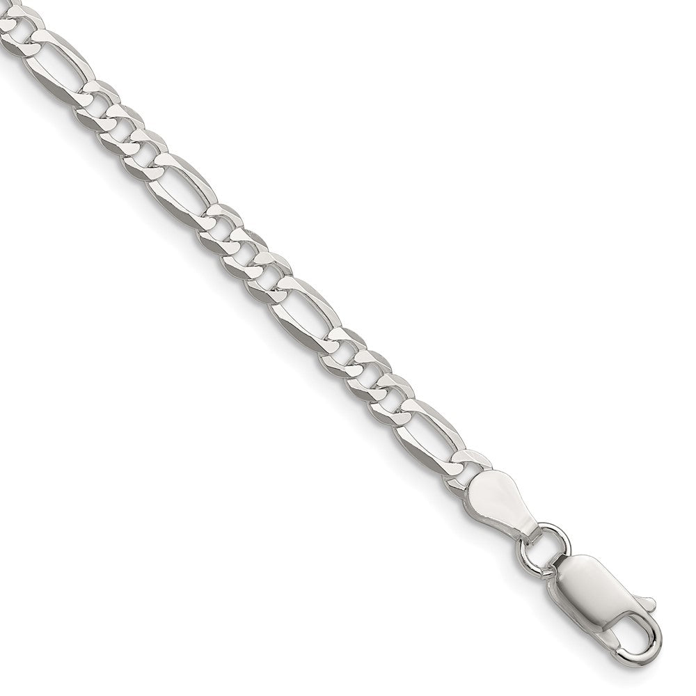 High-Quality 4.0mm Sterling Silver Flat Figaro Chain - Stylish & Affordable!