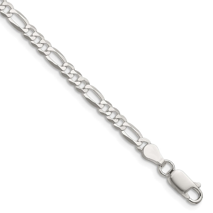 High-Quality 4.0mm Sterling Silver Flat Figaro Chain - Stylish & Affordable!-1