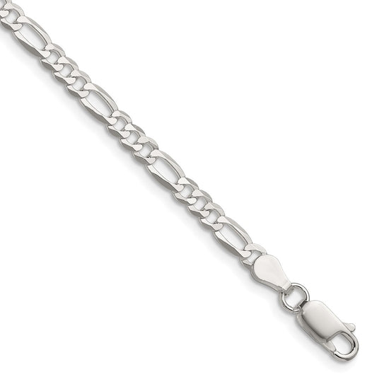 High-quality 4.0mm Sterling Silver Flat Figaro Chain - Affordable Luxury!