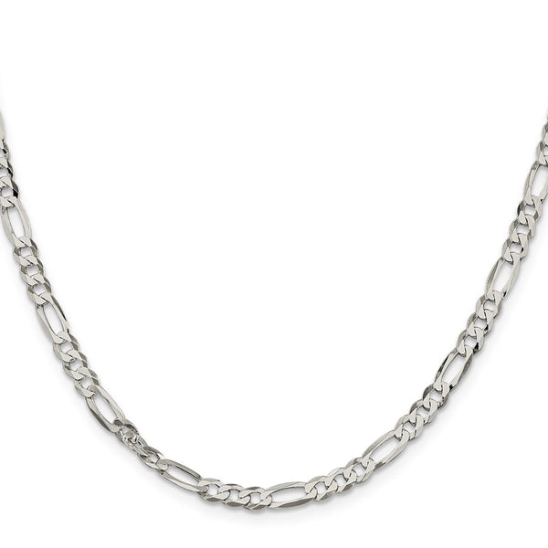 4.5mm Lightweight Sterling Silver Flat Figaro Chain