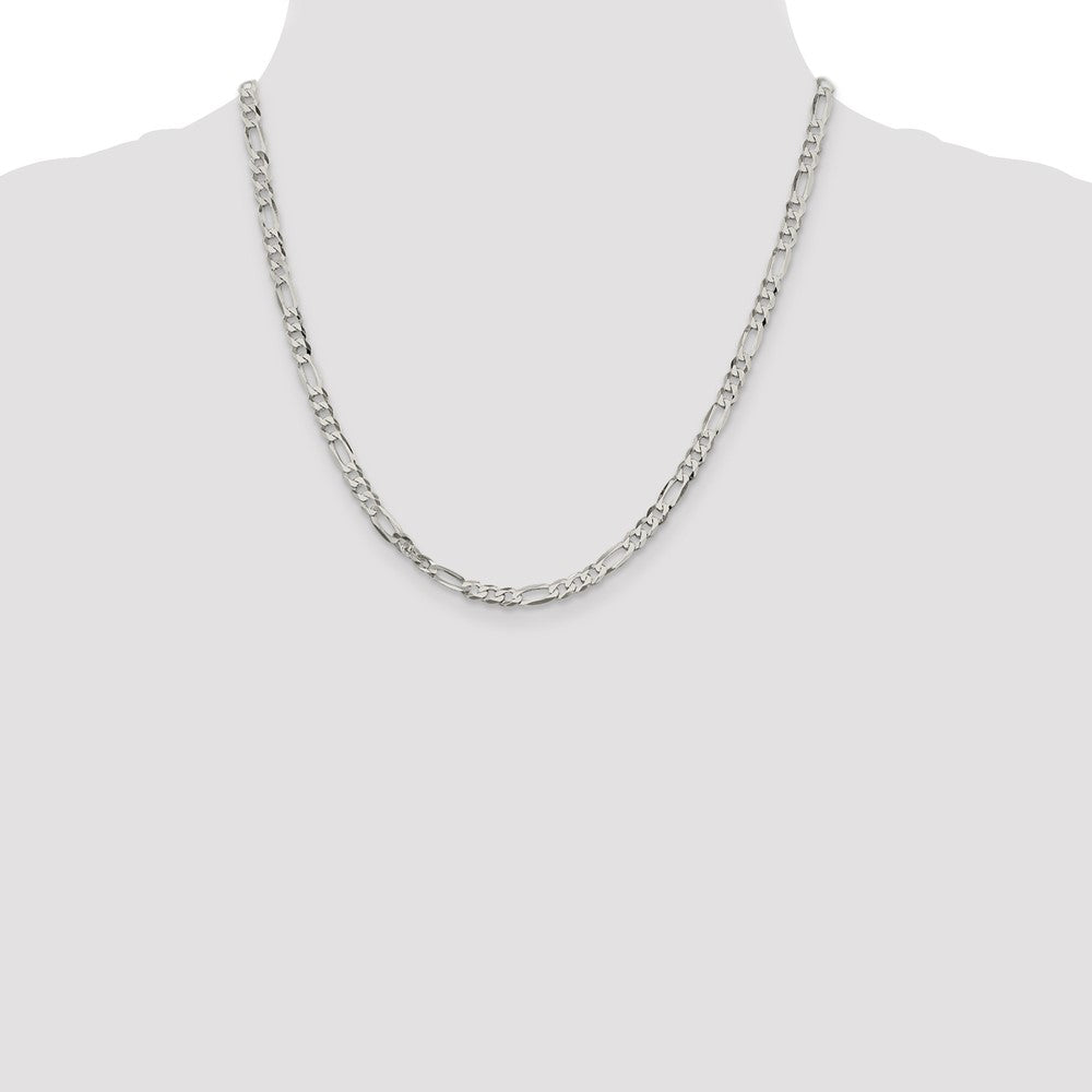 High-Quality 4.5mm Sterling Silver Flat Figaro Chain - Stylish & Affordable!