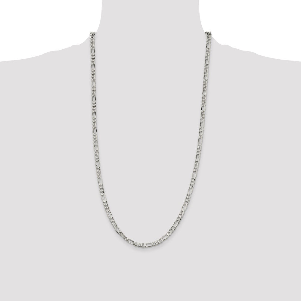High-Quality 4.5mm Sterling Silver Flat Figaro Chain - Stylish & Affordable!