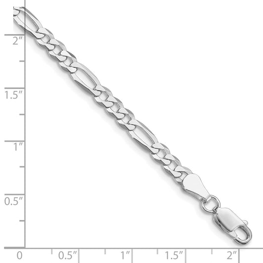 Order Stylish Rhodium-Plated Sterling Silver 4.5mm Figaro Chain - Lightweight & Affordable!