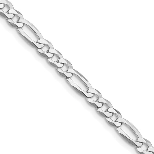 Exclusive Rhodium-Plated Sterling Silver 4.5mm Figaro Chain - Stylish Value