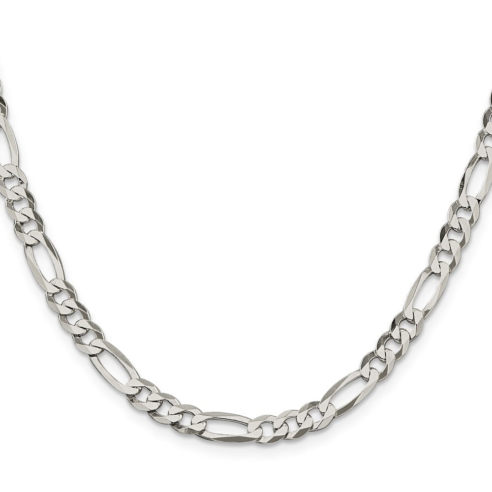Exclusive 5.5mm Lightweight Sterling Silver Flat Figaro Chain - Stylish Value